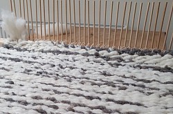 Wool mix fleece rug - In progress