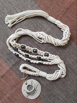 Plant hangers with hematite beads