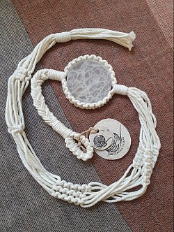 Selenite disc plant hanger