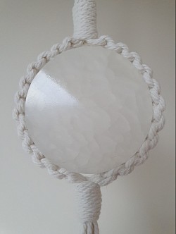 Selenite disc plant hanger