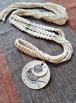 Jade, clear and rose quartz plant hanger